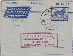 South Africa RSA - 1960 - Aerogramme Air Letter Lugbrief SANAE (Antarctic Expidition) Type I (FDC) - Aéreo