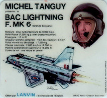 Image Plastifiée Avec Pub Ch. Lanvin Michel Tanguy Bac Lightning F. MK 6 - Avion Aviation Aviator Aviatore Flieger TB.E - Other & Unclassified