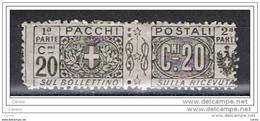 REGNO:  1914/22  P.P.  STEMMA  E  CIFRA  -  20 C. GRIGIO  NERO  L. -  SASS. 9 - Colis-postaux