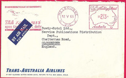 AUSTRALIA - 1965 - AFFRANCATURA MECCANICA ROSSA -TAA -  MELBOURNE*12.V.65* PER GLOUCESTER - SU BUSTA INTESTATA TAA - Covers & Documents