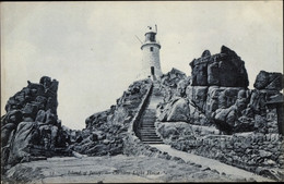 CPA Jersey Kanalinseln, Corbiere Lighthouse, Stairway - Sonstige & Ohne Zuordnung