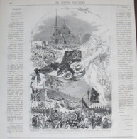 Gravure 1871 ORLEANS  Anniversaire  Du Combat Des Aydes Eglise De FLEURY AUX CHOUX Monument Commémoratif - Zonder Classificatie