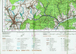Institut Géographique Militaire Be - "St VITH-SCHOENBERG" - N° 56/3-4 - Edition: 1976 - Echelle 1/25.000 - Cartes Topographiques