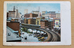 CPA - 1904 NEW YORK A Curve On The Elevated Rail Road E. Frey Train Pub Moore & Calvi - Transportes