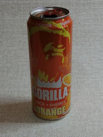 RUSSIA..  CAN.. ENERGY DRINK   "GORILLA"   ORANGE JUICE+ ENERGY..450ml. - Latas