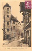 - Corrèze -ref-A307- Ussel - Chateau Des Troubadours Et Rue -châteaux - Publicites L Union Assurances Et Chocolat Louis - Ussel