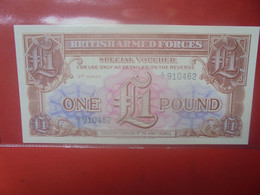 GRANDE-BRETAGNE(BRITISH ARMED FORCES) ONE POUND ND 3e SERIES (1956) Circuler (L.13) - British Armed Forces & Special Vouchers