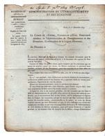 VP20.811 - Napoléon 1er - PARIS 1809 - Lettre De L'Admistration De L'Enregistrement / Timbre Registres De L'Etat Civil - Decrees & Laws