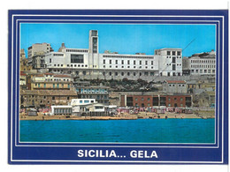 BR1058 Sicilia Gela Palazzo Di Città Visto Dal Mare Viaggiata 1991 Verso Querceta - Gela