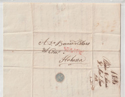 Remedios Cuba 1826 Letter Mailed To Havana - Prefilatelia