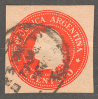 ARGENTINA - Stamped STATIONERY Cut - 1/2 Centavos / Red - Interi Postali