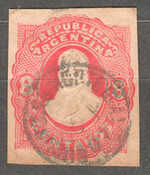 ARGENTINA - Stamped STATIONERY Cut - 8 Centavos / Red - Postmark - Interi Postali