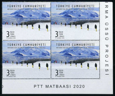 Türkiye 2020 Mi 4621 MNH Antarctic Research Project | Science, Mountains, Snow [Block Of 4] - Unused Stamps