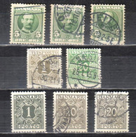 Danemark - 1913 - Roi Christian X - 2 Kr Ardoise Gris - 1915 - Journaux - 8 Timbres - Autres & Non Classés