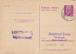 DDR Postal Stationery Ganzsache Walter Ulbricht Antwort III 18 185 Ag 400 PÖSSNECK 1970 STATENS SKOLESKIB 'DANMARK' - Postcards - Used