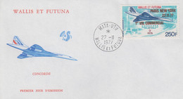 Enveloppe  FDC  1er  Jour   WALLIS  ET  FUTUNA    1er  Vol   Commercial     Avion   CONCORDE  1977 - FDC