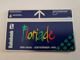 NETHERLANDS  ADVERTISING  4 UNITS/ /RABO BANK /FLORIADE  RED  E     / NO; R020.01  LANDYS & GYR   Mint  ** 11789** - Privat
