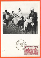ANIMAUX ANES A.O.F. CARTE MAXIMUM DE 1952 - Donkeys