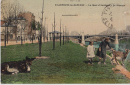 92 Villeneuve La Garenne Le Quai D'asnieres Le Kiosque Mulet Ane Colorisee Chevre Goat - Villeneuve La Garenne