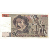 France, 100 Francs, Delacroix, 1991, D.185, TTB, Fayette:69.bis.3.b2, KM:154e - 100 F 1978-1995 ''Delacroix''