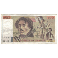 France, 100 Francs, Delacroix, 1991, O.187, TB, Fayette:69.bis.3.b2, KM:154e - 100 F 1978-1995 ''Delacroix''