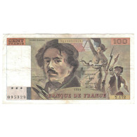 France, 100 Francs, Delacroix, 1991, Y.172, TB, Fayette:69.b.3.a.4, KM:154e - 100 F 1978-1995 ''Delacroix''