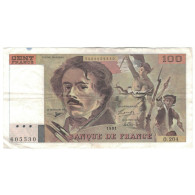 France, 100 Francs, Delacroix, 1991, O.204, TB+, Fayette:69bis.4b, KM:154e - 100 F 1978-1995 ''Delacroix''