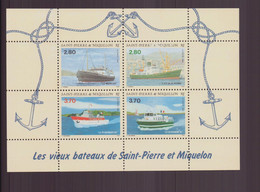 Saint-Pierre Et Miquelon, 1994, BF N° 4 ** " Les Vieux Bateaux " Cote 12.5€ - Blocks & Kleinbögen