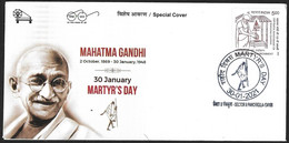 India 2021 Cover, 30th January Martyr's Day , Mahatma Gandhi , Covid-19 , Coronavirus , Mask (**) Inde Indien RARE - Covers & Documents