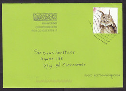 Netherlands: Cover, 2022, Tab Instead Of Stamp, Postage Due Cancel, Taxed, To Pay, Owl (traces Of Use) - Covers & Documents