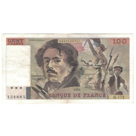 France, 100 Francs, Delacroix, 1991, Q.172, TTB, Fayette:69.b.3.a.4, KM:154e - 100 F 1978-1995 ''Delacroix''