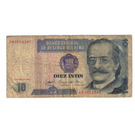 Billet, Pérou, 10 Intis, 1985, 1985-04-03, KM:128, B - Pérou