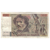 France, 100 Francs, Delacroix, 1991, P.204, B, Fayette:69bis.4b, KM:154e - 100 F 1978-1995 ''Delacroix''