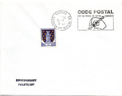 VOSGES - Dépt N° 88 = THAON 19?? (BD Inversé) =  FLAMME à DROITE =  SECAP Illustrée ' CODE POSTAL / Mot Passe' - Postleitzahl