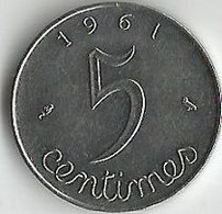 Pièce De Monnaie 5 Centimes Epi 1961 - 5 Centimes