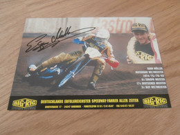 Speedway Autogrammkarte Egon Müller , 80er Jahre , Autogramm , Rodenbek , Weltmeister , Motorradrennen !!! - Motos