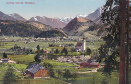 GOLLING Und ST. NIKOLAUS - Kunstverlag C. Jurischek Salzburg, Photochromiekarte Um 1912 - Golling