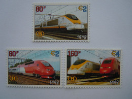 België Belgique 1998 Spoorwegvignet Vignette Chemins De Fer Eurostar Thalys Trein Train TRV6/8 MNH ** - 1996-2013 Vignetten [TRV]