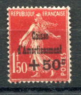 RC 24047 FRANCE COTE 125€ N° 277 SEMEUSE AU PROFIT DE LA CAISSE D'AMORTISSEMENT NEUF * MH ( VOIR DESCRIPTION ) - Unused Stamps