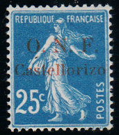 CASTELLORIZO - N* 31* - SEMEUSE 25c Bleu - Centrage Superbe. Charnière Propre. - Unused Stamps