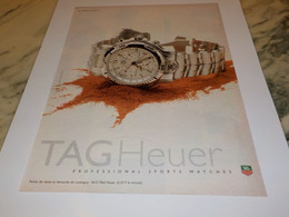 ANCIENNE PUBLICITE PROFESSIONNAL SPORT MONTRE TAG HEUER 1997 - Andere & Zonder Classificatie