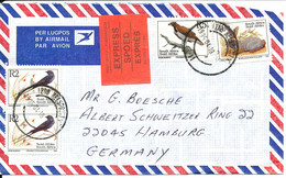 South Africa Express Air Mail Cover Sent To Germany 13-4-1996 Topic Stamps BIRDS - Airmail