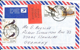 South Africa Express Air Mail Cover Sent To Germany 13-4-1996 Topic Stamps BIRDS - Luftpost