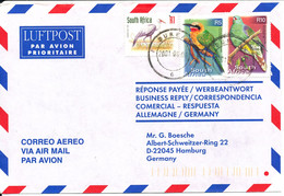 South Africa Registered Air Mail Cover Sent To Germany 6-6-2001 Topic Stamps BIRDS - Luftpost