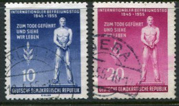 DDR / E. GERMANY 1955 Liberation Day Used.  Michel  459-60 - Gebraucht