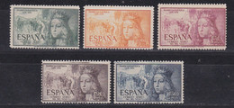 ESPAÑA 1951 - Isabel La Católica Correo Aéreo -airmail- Serie Nueva Sin Fijasellos Edifil Nº 1097/1101 -MNH- - Ungebraucht