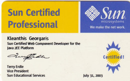 USA - SUN Microsystems Business Card - Altri & Non Classificati