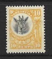 TANGANYIKA.....KING GEORGE V..(1910-36)..." 1925..".......10c.......SG90..........MNH... - Tanganyika (...-1932)