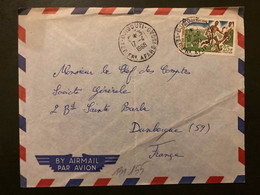 LETTRE TP FOOTBALL 25F OBL.17-4 1968 DJIBOUTI - Lettres & Documents