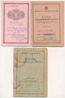 ~1980-1989. "Országos Takarékpénztár" 3xklf Valutalap, Nyeremény-és Postai Takarékbetétkönyve Használt állapotban, Részb - Non Classés